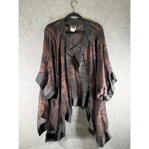 Tadashi Shoji Silk Kimono Jacket Duster Burnout Print One Size Artsy Elegant